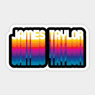 Retro James Proud Name Personalized Gift Rainbow Style Sticker